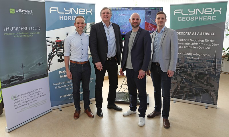 Tobias Schnelle, Knut Johansen CEO at eSmart Systems, Michael Petrosjan, Jens Hache Tobias Schnelle, Knut Johansen CEO at eSmart Systems, Michael Petrosjan, Jens Hache