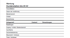 Protokoll Wartung Kundenstation Protokoll zur Wartung von Kundenstationen