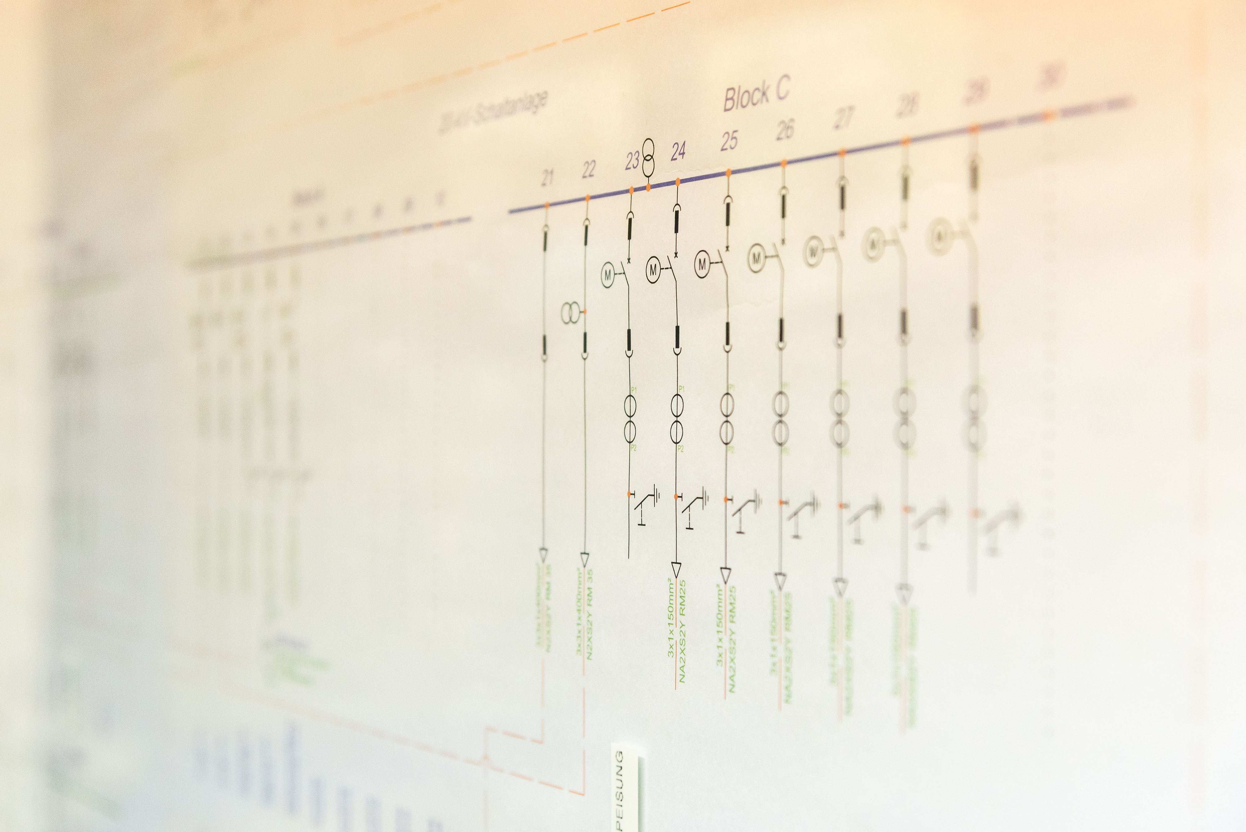 Umspannwerk Geben Innenansicht Schalttafel