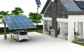 Energieversorgung zu einem Einfamilienhaus - Garten im Hintergrund_3 Energieversorgung zu einem Einfamilienhaus - Garten im Hintergrund_3