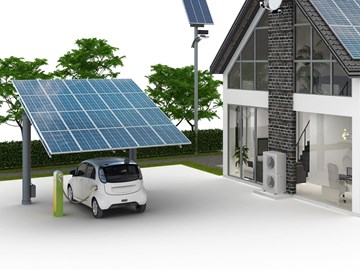 Energieversorgung zu einem Einfamilienhaus - Garten im Hintergrund_3 Energieversorgung zu einem Einfamilienhaus - Garten im Hintergrund_3